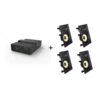 Vivolink Audiopack Subwoofer + 4 x Premium-inbouwhuidsprekers - (Beperkte bundeldeal) Zwart Bekabeld 110 W