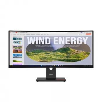 Lenovo ThinkVision T34WD-40 Monitor, 86,4 cm (34 inch), 3440 x 1440 Pixel, Wide Quad HD, LED, 6 ms, zwart