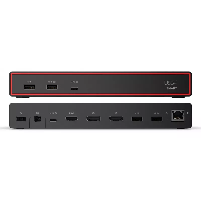Lenovo ThinkPad USB4 Smart Dock 5500 met 135W adapter Bekabeld Zwart