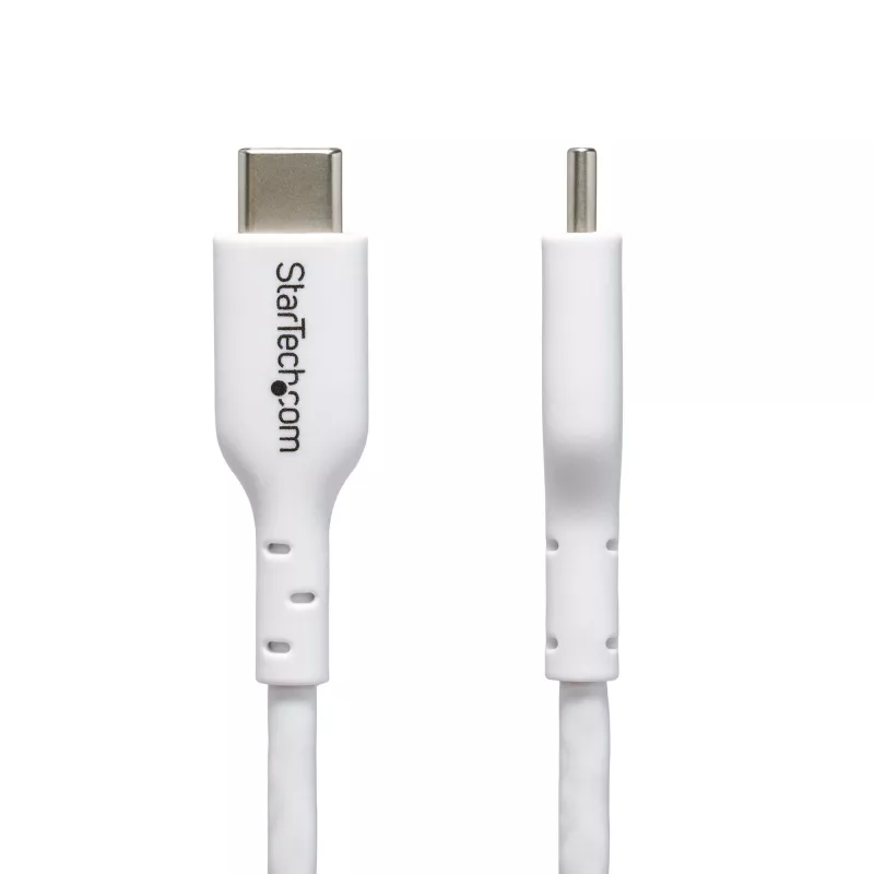 StarTech.com 1 m (3,3 ft) witte USB-C-oplaadkabel 2-pack, USB-C-kabel, USB 2.0 Type-C Laptop-oplaadkabel, 60 W 3 A Power Delivery, TPE-mantel, USB-C datatransmissiekabel, M/M