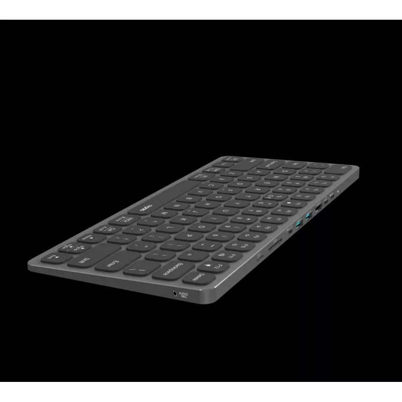 Rapoo UCK-6001 Ultradun toetsenbord met 8-in-1 USB-C-multiportadapter, QWERTZ