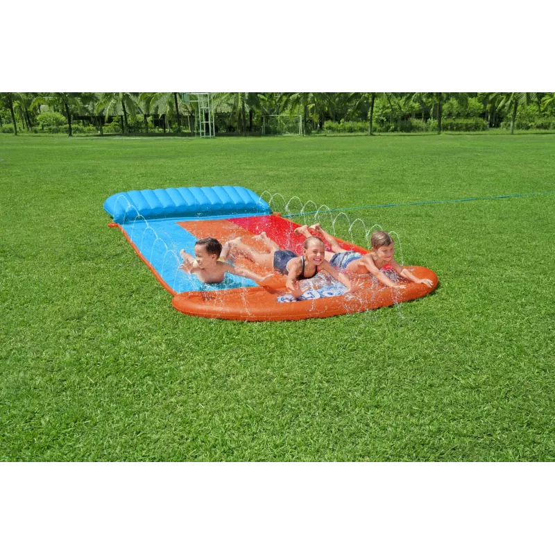 Bestway H2OGO! driedubbele glijbaan met Tsunami Splash-ramp 4,88 m