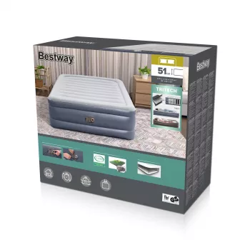 Bestway Tritech luchtbed Queen met ingebouwde AC-pomp en antimicrobiële coating 2,03 m x 1,52 m x 51 cm
