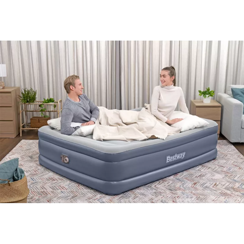 Bestway Tritech luchtbed Queen met ingebouwde AC-pomp en antimicrobiële coating 2,03 m x 1,52 m x 51 cm