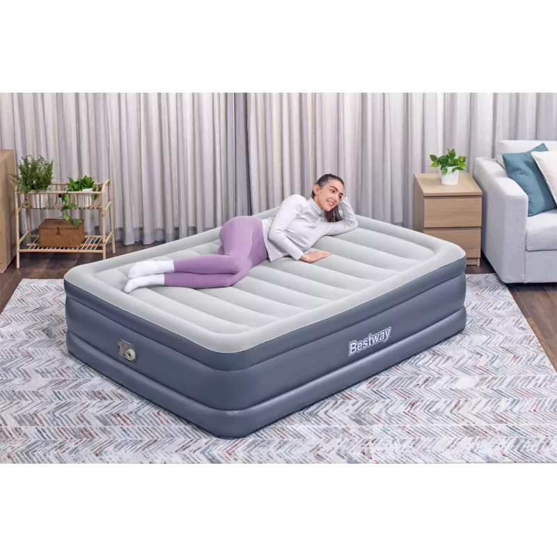 Bestway Tritech luchtbed Queen met ingebouwde AC-pomp en antimicrobiële coating 2,03 m x 1,52 m x 51 cm