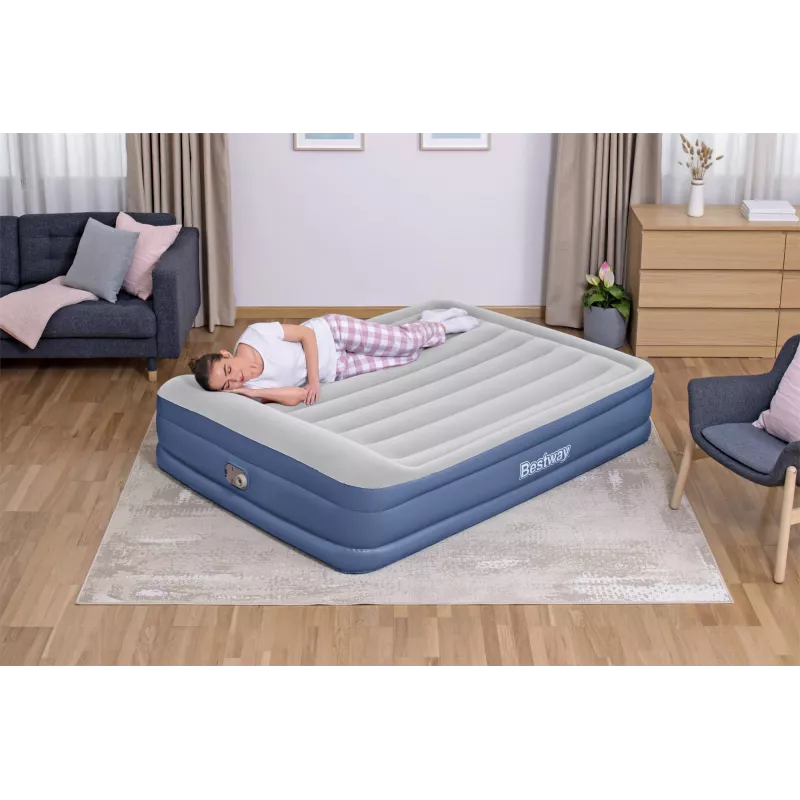 Bestway Tritech luchtbed Queen met ingebouwde AC-pomp en antimicrobiële coating 2,03 m x 1,52 m x 46 cm
