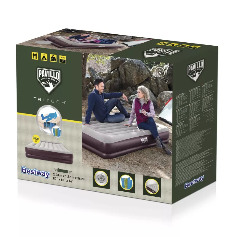 Bestway 67699 luchtbed dubbel luchtbed bruin, grijs unisex