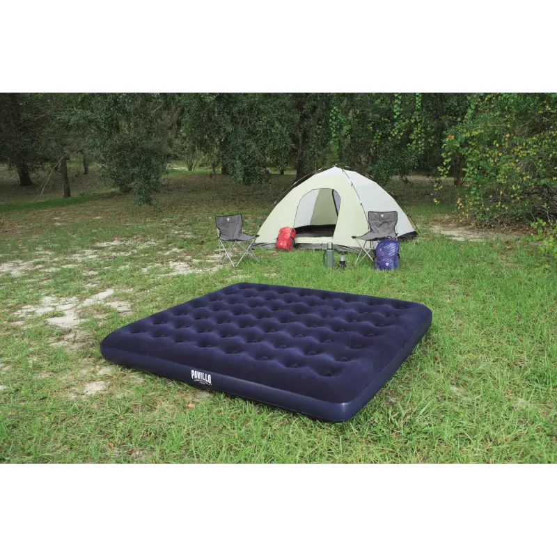 Bestway Flocked Airbed – King – 2,03 m x 1,83 m x 22 cm, dubbel luchtbed
