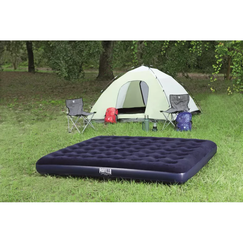 Bestway Flocked Airbed – King – 2,03 m x 1,83 m x 22 cm, dubbel luchtbed