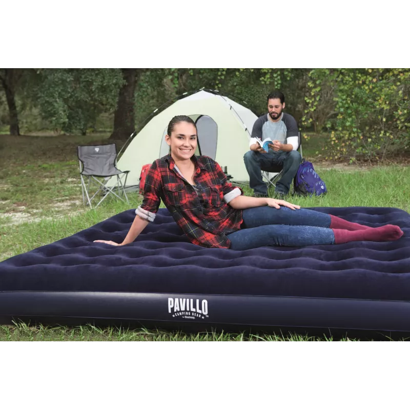 Bestway Flocked Airbed – King – 2,03 m x 1,83 m x 22 cm, dubbel luchtbed