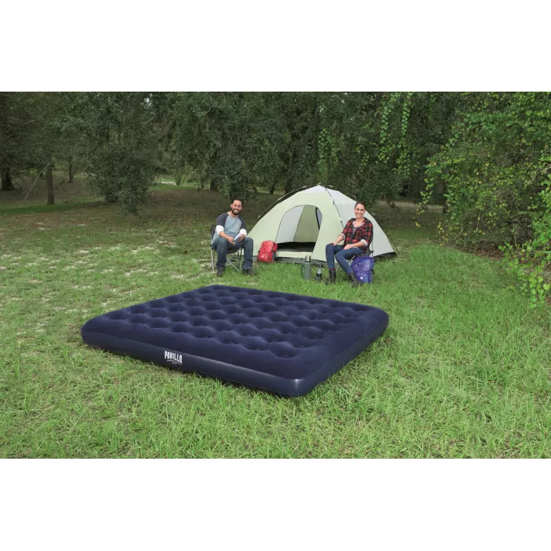 Bestway Flocked Airbed – King – 2,03 m x 1,83 m x 22 cm, dubbel luchtbed