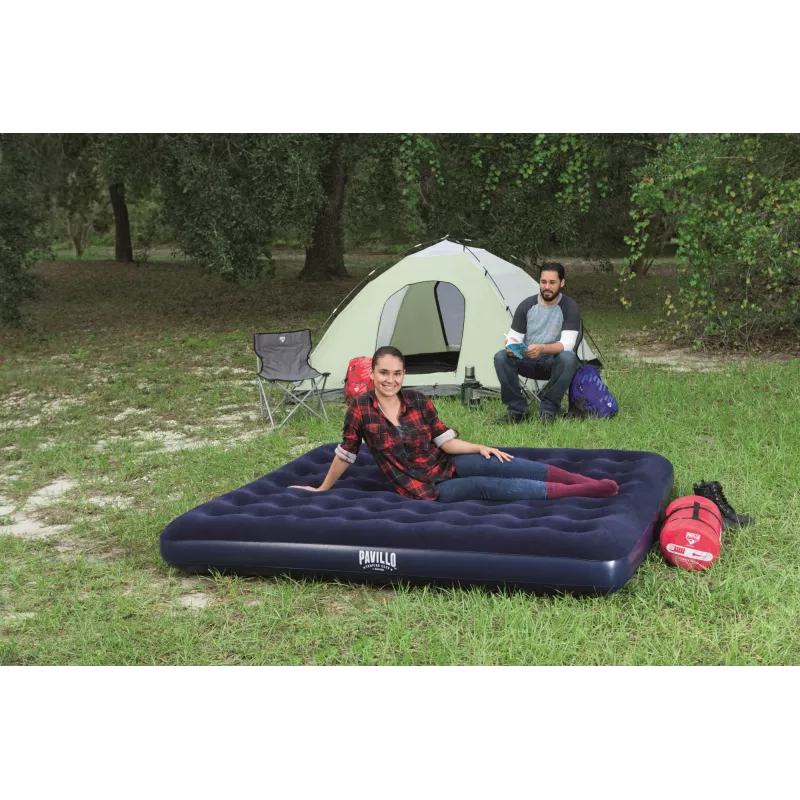 Bestway Flocked Airbed – King – 2,03 m x 1,83 m x 22 cm, dubbel luchtbed