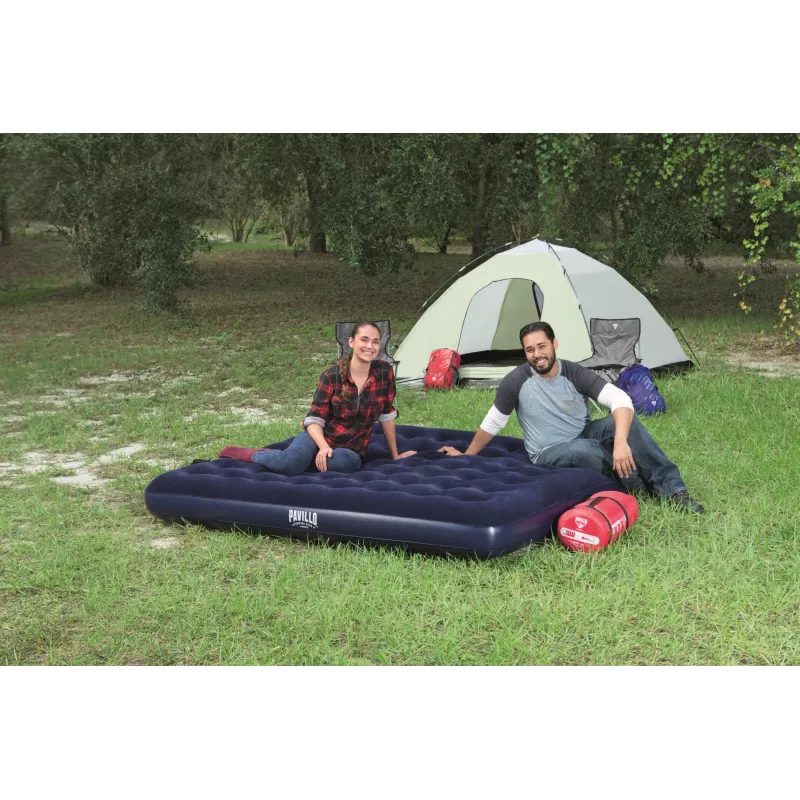 Bestway Flocked Airbed – King – 2,03 m x 1,83 m x 22 cm, dubbel luchtbed