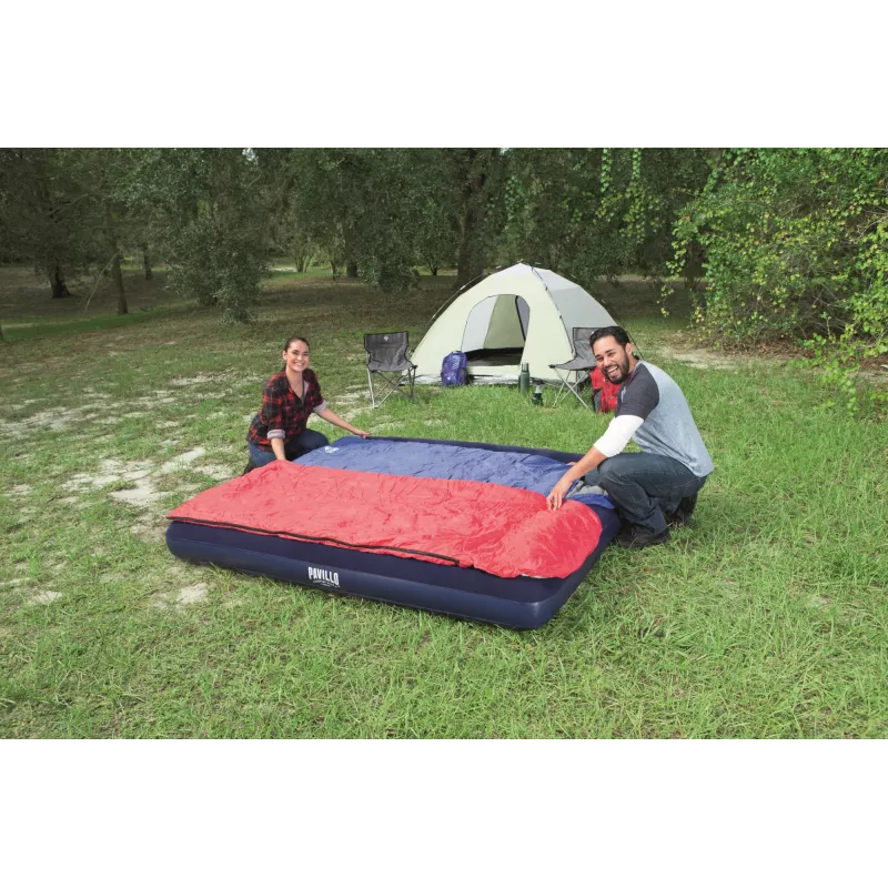 Bestway Flocked Airbed – King – 2,03 m x 1,83 m x 22 cm, dubbel luchtbed