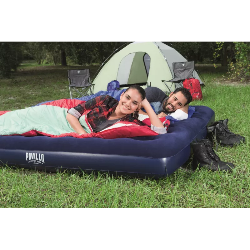 Bestway Flocked Airbed – King – 2,03 m x 1,83 m x 22 cm, dubbel luchtbed