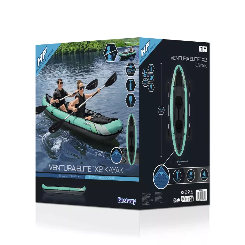 Bestway Hydro-Force Ventura Elite X2 opblaasbare kajak-set 3,30 m