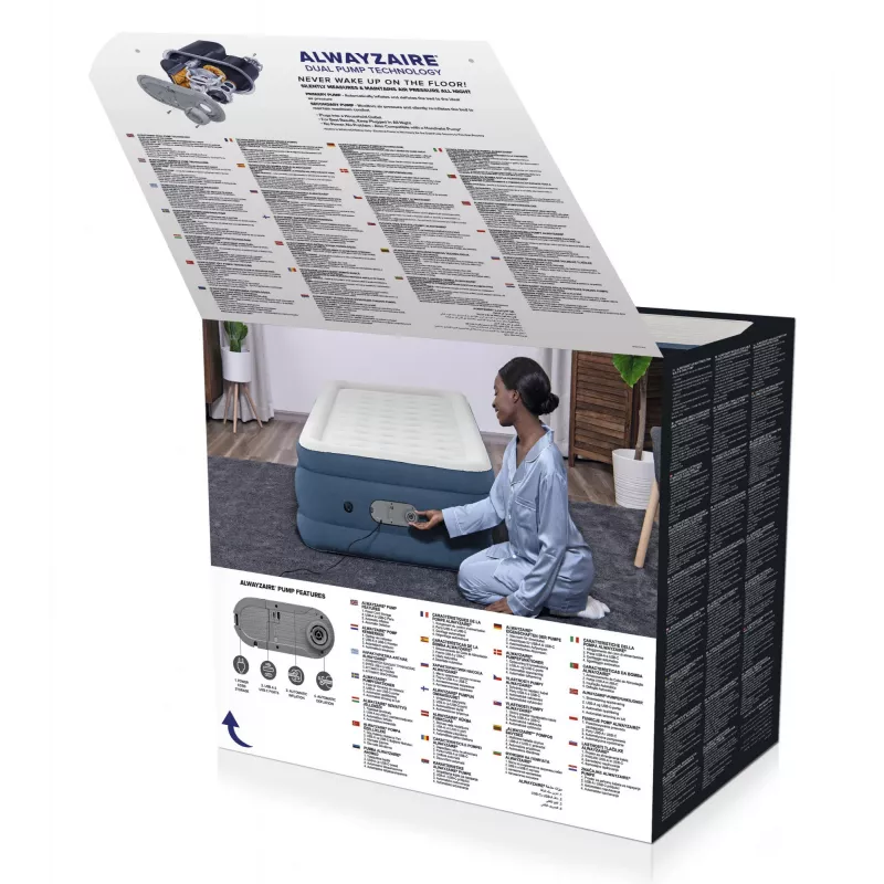 Bestway AlwayzAire Twin luchtbed met ingebouwde dubbele pomp 1,91 m x 97 cm x 46 cm