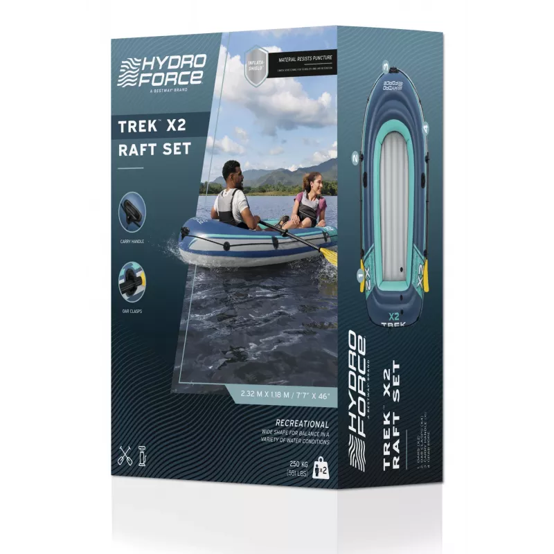 Bestway Hydro Force Trek X2 opblaasbare vlotset voor 2 personen 2,32 m