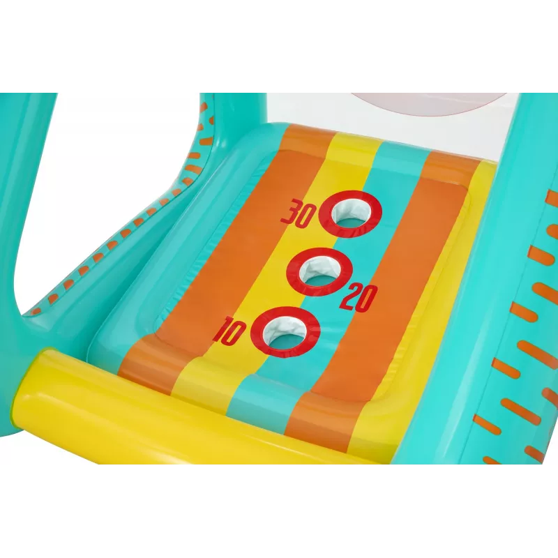Bestway Perfect Aim 3-in-1 opblaasbaar yardspeelgoed, opblaasbaar speelcentrum, 5 jaar, polyvinylchloride (PVC), veelkleurig
