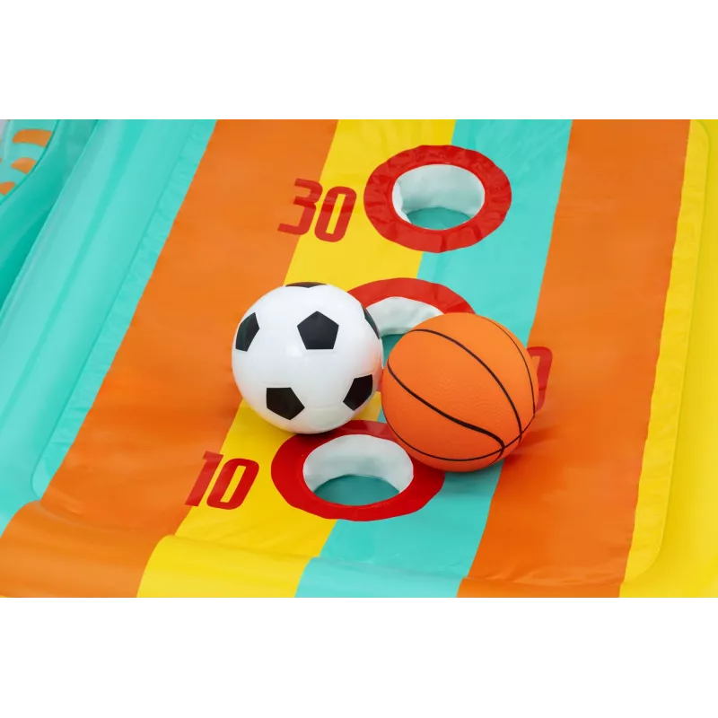 Bestway Perfect Aim 3-in-1 opblaasbaar yardspeelgoed, opblaasbaar speelcentrum, 5 jaar, polyvinylchloride (PVC), veelkleurig