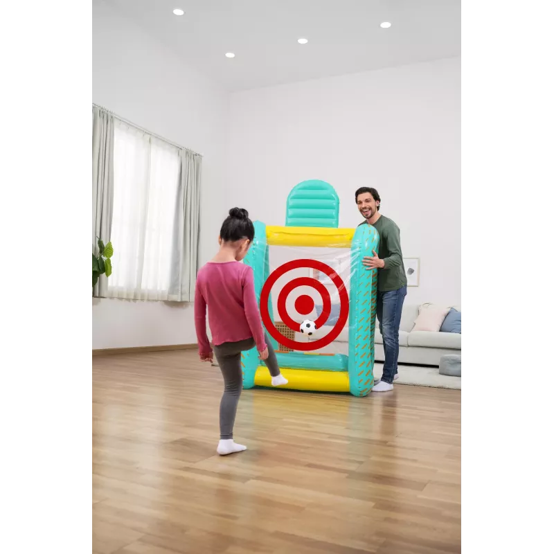 Bestway Perfect Aim 3-in-1 opblaasbaar yardspeelgoed, opblaasbaar speelcentrum, 5 jaar, polyvinylchloride (PVC), veelkleurig