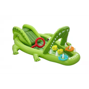 Bestway Later Gator opblaasbare waterspeelplaats en zwembad voor kinderen 2,34 m x 1,63 m x 87 cm