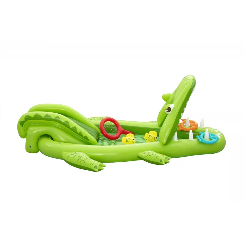 Bestway Later Gator opblaasbare waterspeelplaats en zwembad voor kinderen 2,34 m x 1,63 m x 87 cm