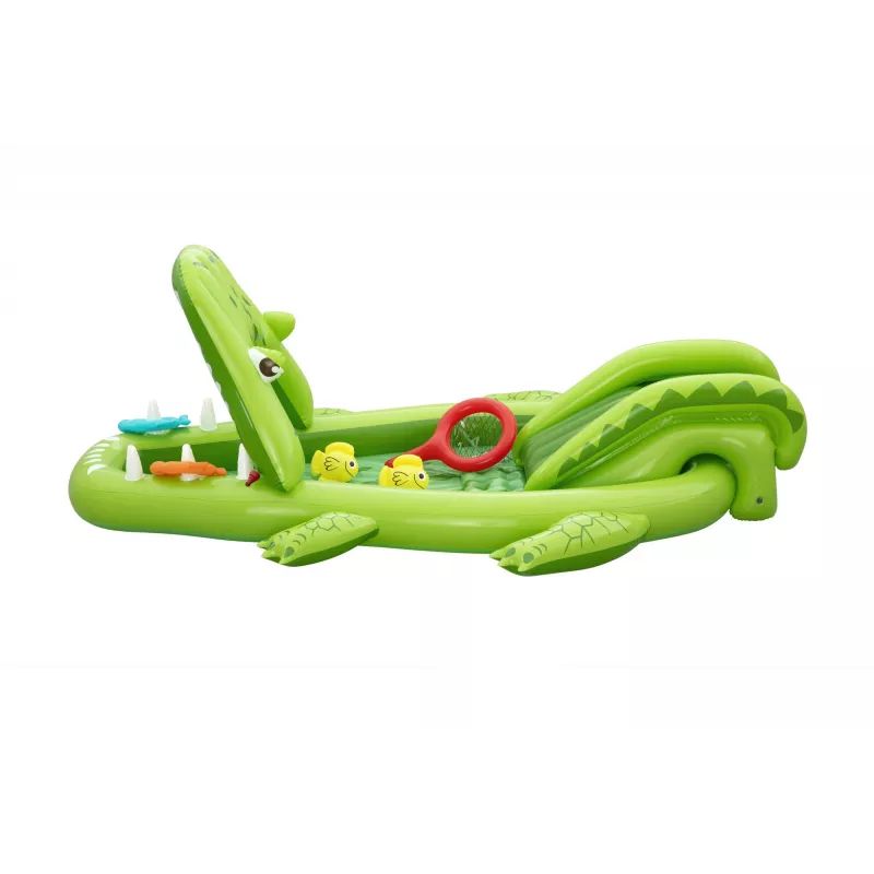 Bestway Later Gator opblaasbare waterspeelplaats en zwembad voor kinderen 2,34 m x 1,63 m x 87 cm