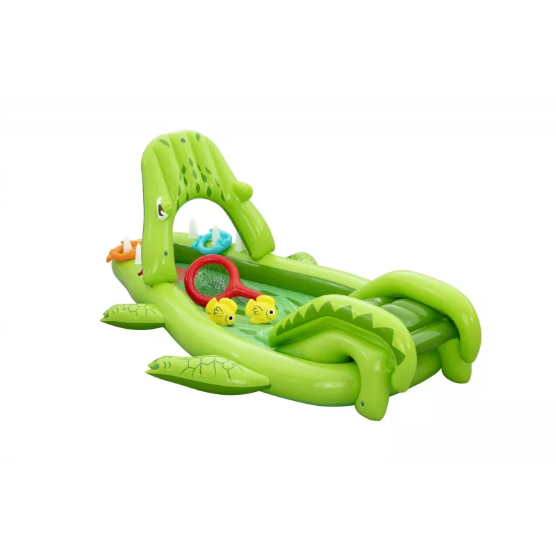 Bestway Later Gator opblaasbare waterspeelplaats en zwembad voor kinderen 2,34 m x 1,63 m x 87 cm