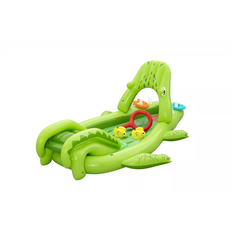 Bestway Later Gator opblaasbare waterspeelplaats en zwembad voor kinderen 2,34 m x 1,63 m x 87 cm