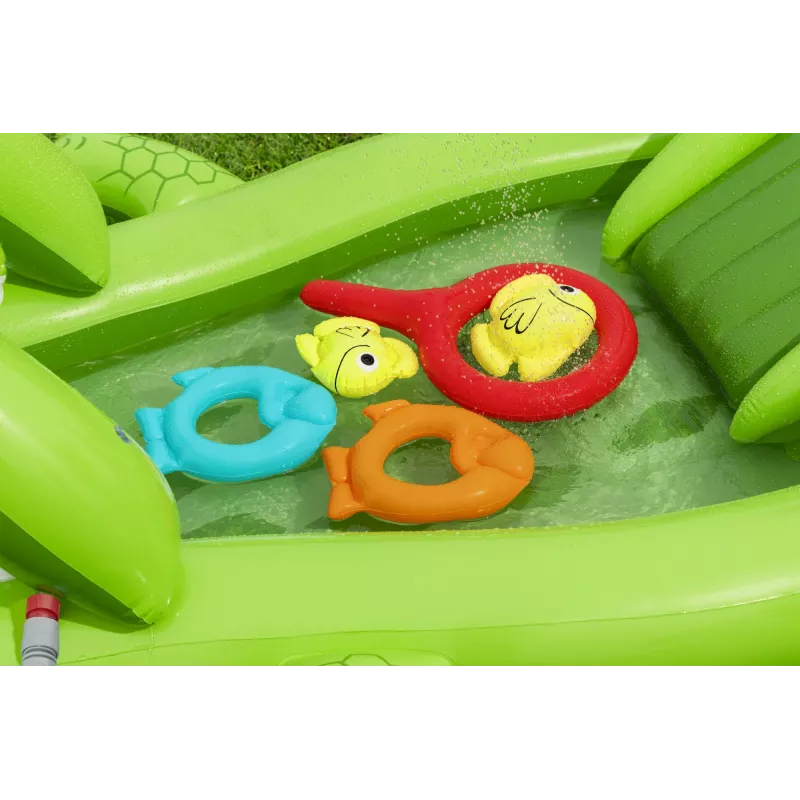 Bestway Later Gator opblaasbare waterspeelplaats en zwembad voor kinderen 2,34 m x 1,63 m x 87 cm