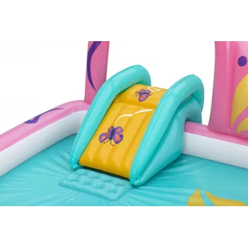 Bestway Butterfly Wonder opblaasbaar waterspeelcentrum en zwembad voor kinderen 1,80 m x 1,80 m x 1,17 m
