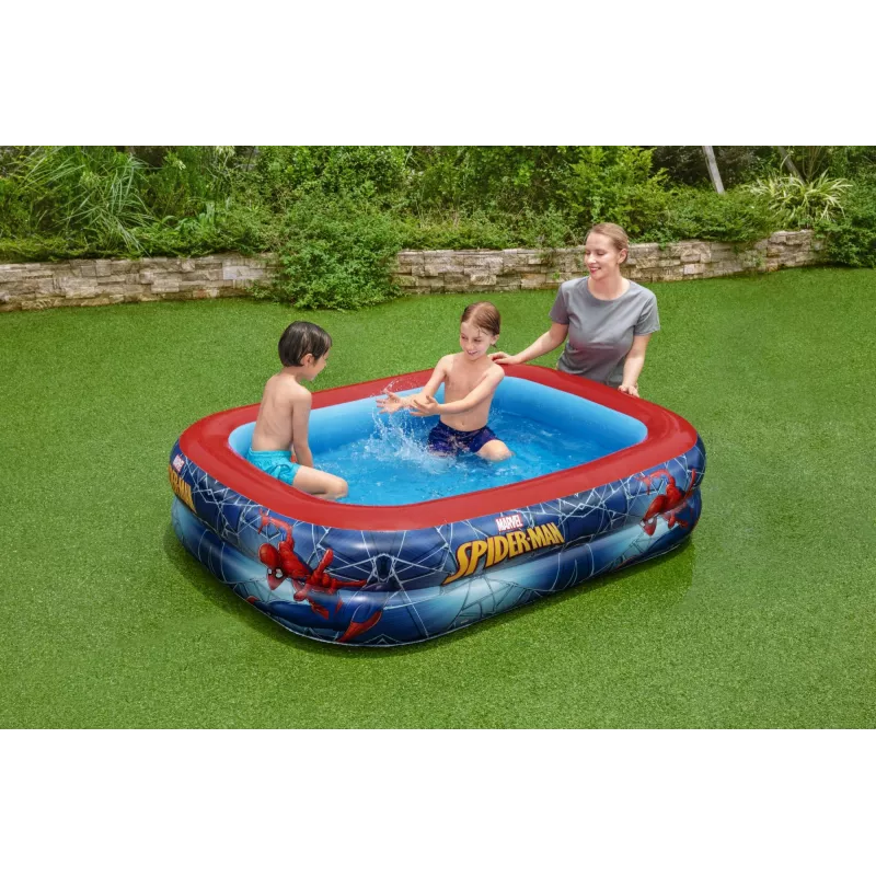 Bestway speelzwembad, opblaasbaar zwembad, 450 L, rechthoekig, 6 jaar, Spider-Man, vinyl