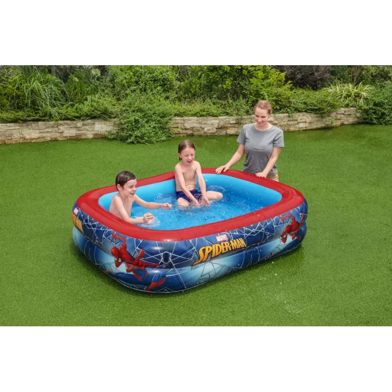 Bestway speelzwembad, opblaasbaar zwembad, 450 L, rechthoekig, 6 jaar, Spider-Man, vinyl