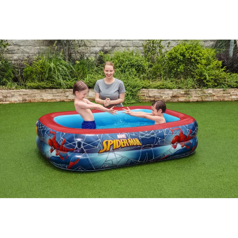 Bestway speelzwembad, opblaasbaar zwembad, 450 L, rechthoekig, 6 jaar, Spider-Man, vinyl