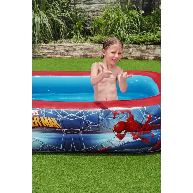 Bestway speelzwembad, opblaasbaar zwembad, 450 L, rechthoekig, 6 jaar, Spider-Man, vinyl