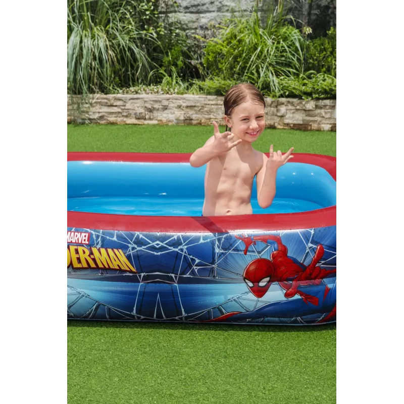 Bestway speelzwembad, opblaasbaar zwembad, 450 L, rechthoekig, 6 jaar, Spider-Man, vinyl