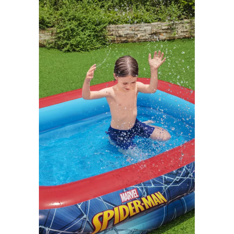 Bestway speelzwembad, opblaasbaar zwembad, 450 L, rechthoekig, 6 jaar, Spider-Man, vinyl
