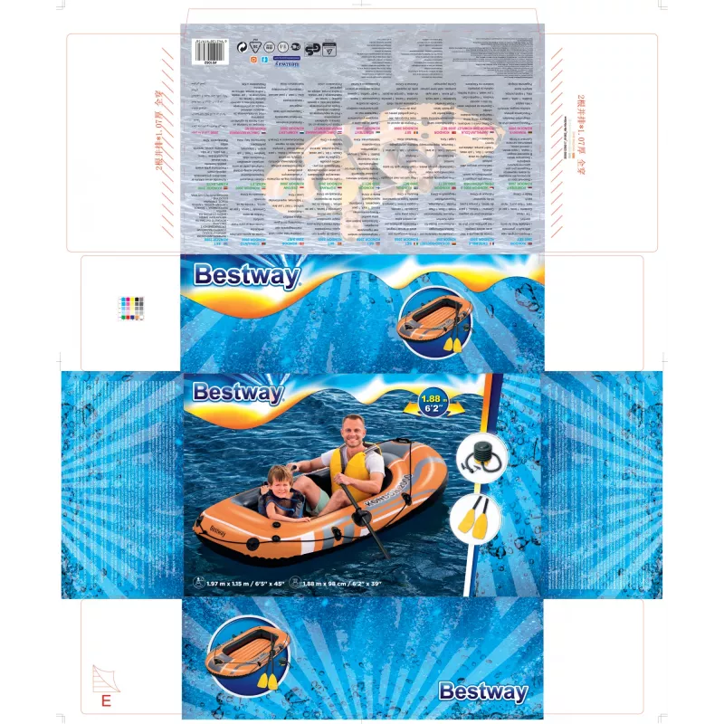 Bestway HYDRO-FORCE opblaasbare boot - inclusief roeispanen en voetpomp