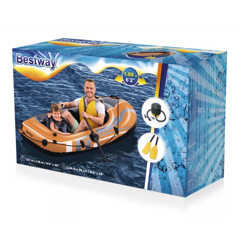 Bestway HYDRO-FORCE opblaasbare boot - inclusief roeispanen en voetpomp