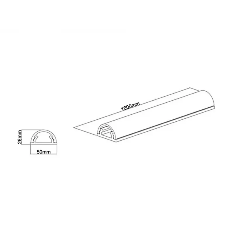 Multibrackets M Universal kabelgoot wit 50mm-B 1600-L, wit, aluminium, 50 mm, 1 st., 64 mm, 1620 mm