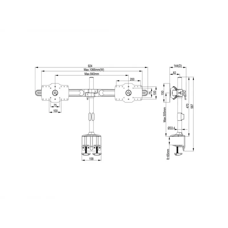 Multibrackets M VESA Desktopmount Dual Desk Clamp 24