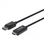 Manhattan DisplayPort 1.2 naar HDMI-kabel, 4K@60Hz, 1m, stekker naar stekker, DP met vergrendeling, zwart, niet bidirectioneel, drie jaar garantie, komt overeen met 3F-DP-HDMI-4K60-HDR