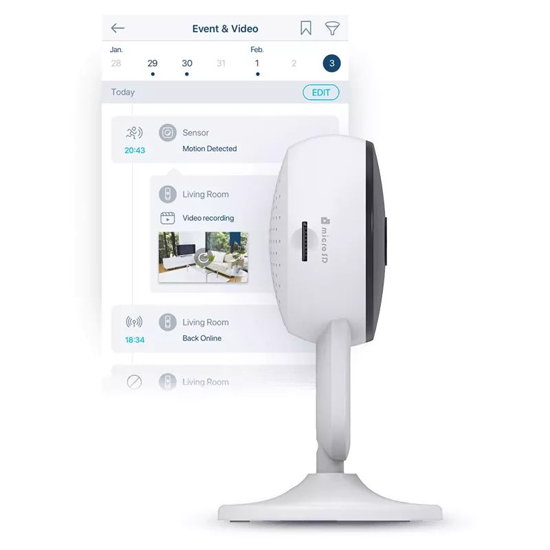 D-Link Full HD Wi‑Fi camera, IP-beveiligingscamera, binnen, draadloos, Amazon Alexa & Google Assistant, CE, FCC, IC, RCM, NCC, BSMI, tafel