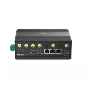 D-Link 5G IIoT gateway, mobiele gateway, zwart, Gigabit Ethernet, 10,100,1000 Mbit/s, 802.11a, 802.11b, 802.11g, Wi-Fi 4 (802.11n), Wi-Fi 5 (802.11ac), 300,866 Mbit/s