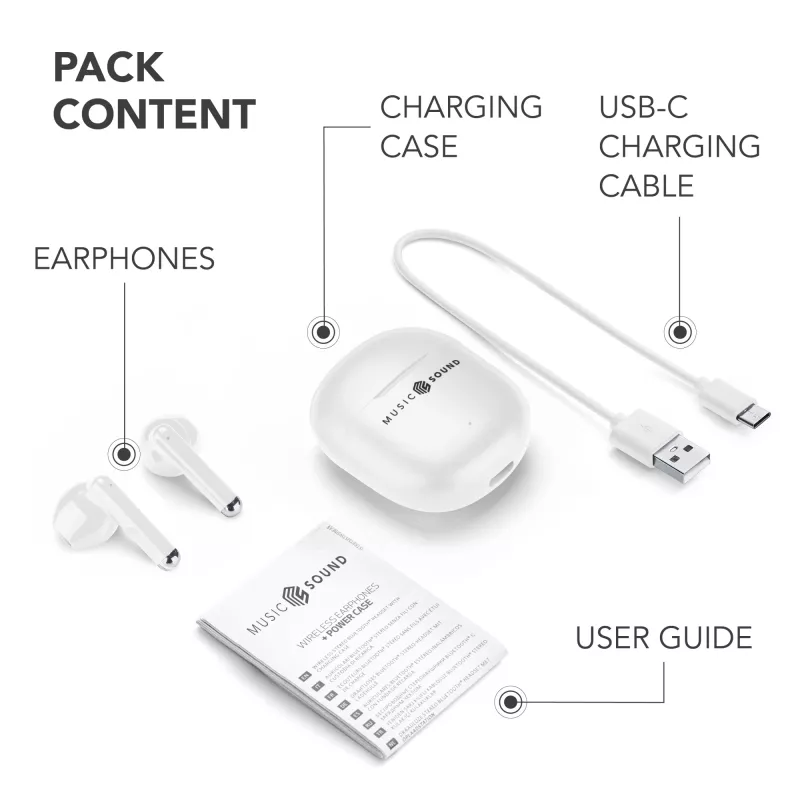 Music Sound Breeze In-ear bluetooth-hoofdtelefoon in capsule-ontwerp met gekleurde case