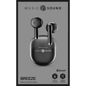 Music Sound Breeze capsule-bluetooth-oordopjes met gekleurde etui
