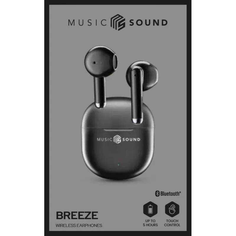 Music Sound Breeze capsule-bluetooth-oordopjes met gekleurde etui