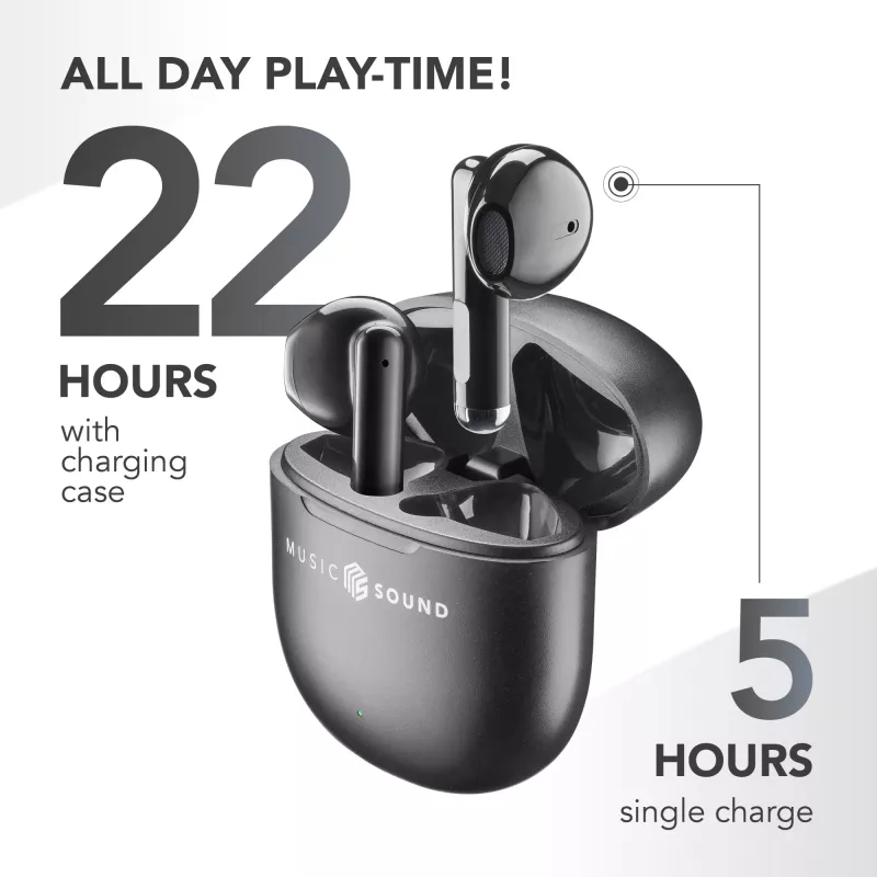 Music Sound Breeze capsule-bluetooth-oordopjes met gekleurde etui
