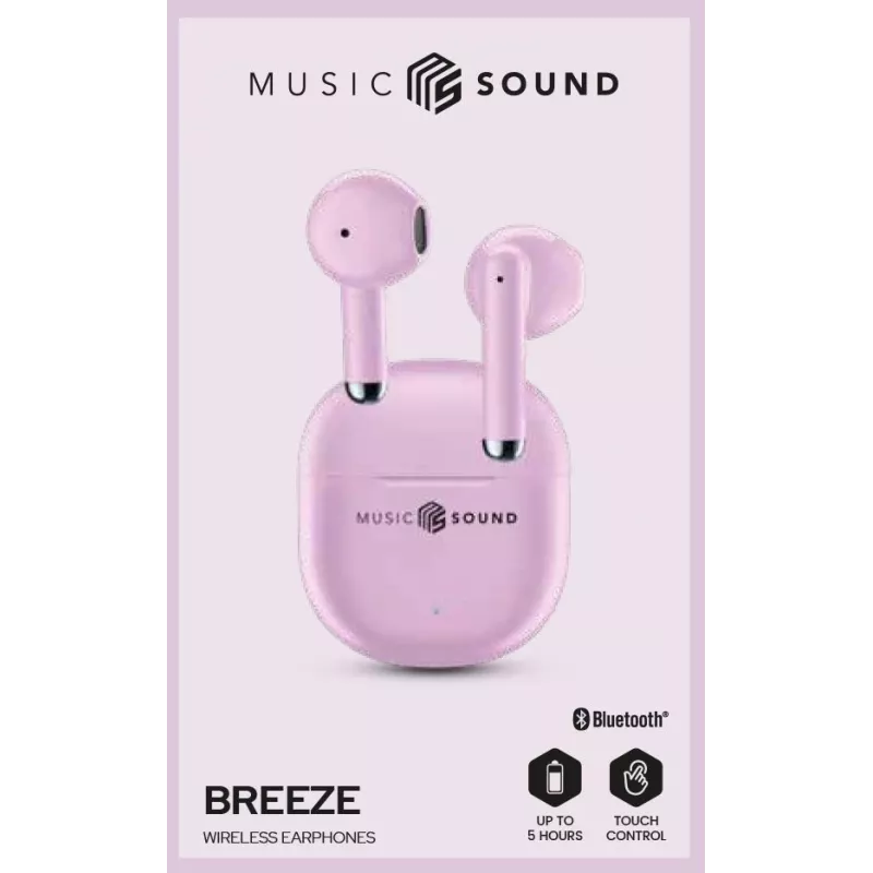 Music Sound Breeze capsule-bluetooth-oordopjes met gekleurde etui